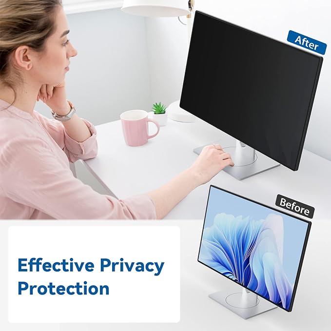 IPROKKO [2 Pack] 27 Inch Computer Privacy Screen Filter for 16:9 Widescreen Monitor, Removable 27inch Anti Blue Light Glare Privacy Shield, Anti Spy Security Protector for Hp Dell Asus Acer Samsung