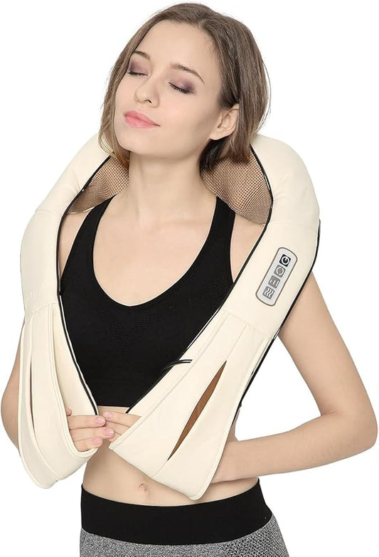 Nekteck Neck and Back Massager for Pain Relief Deep Tissue, Shiatsu Shoulder Massage Tool, Plug-in Use Only (Renew)