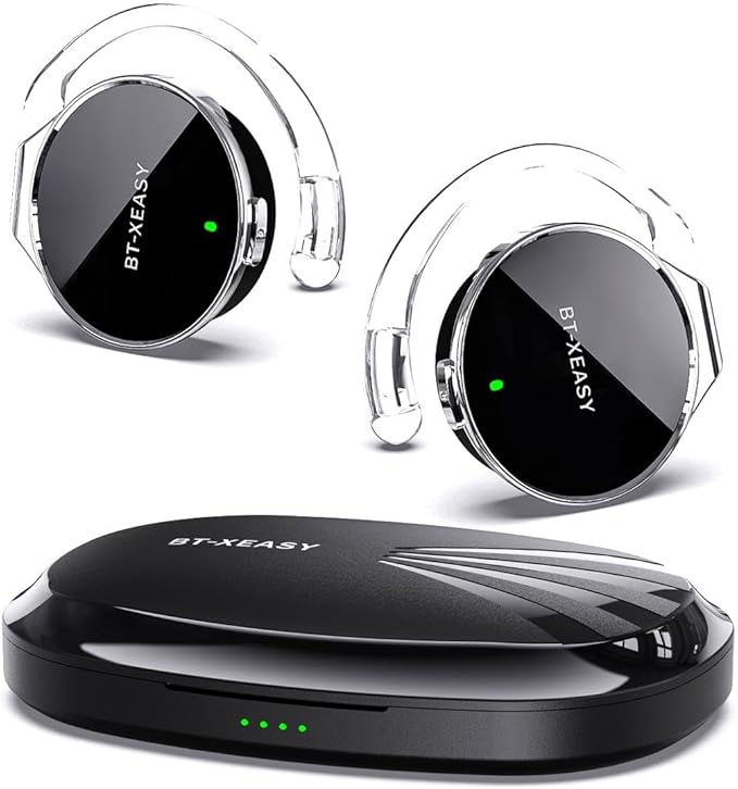 Open Ear Bluetooth Headphones with Over-Ear Hooks, Bluetooth 5.4 Wireless Earbuds, 52H Playtime, HD Mic, Clip on Earphones, Dual Device Connectivity for Running, Gym, Workouts & Office Use