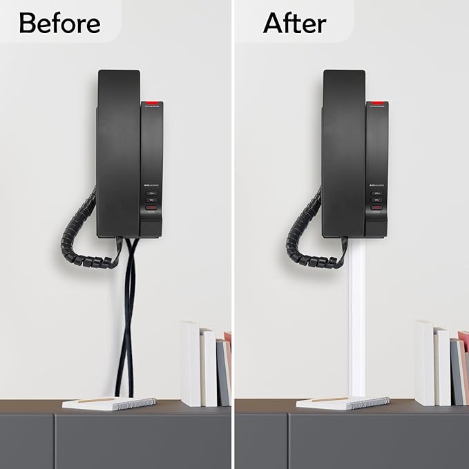 Rubber Bond TV Cord Hider Cable Protector - Strong Self Adhesive Wall Cord Cover Cable Hider - Low Profile Cable Management Wall Cord Concealer Cable Raceway