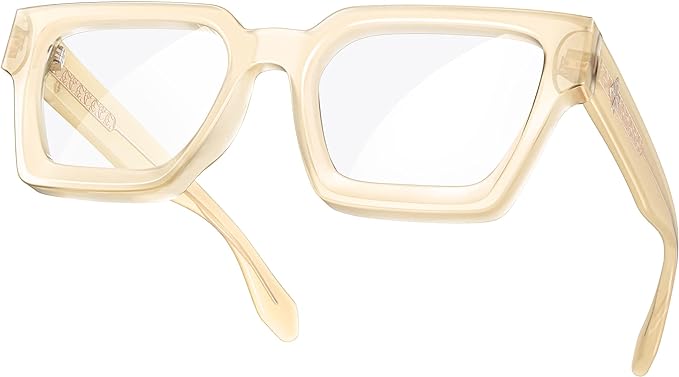 VISOONE Enhanced Version Rectangle Chic Preppy Look Blue Light Blocking Glasses for Women Men RIVER-LIGHTER