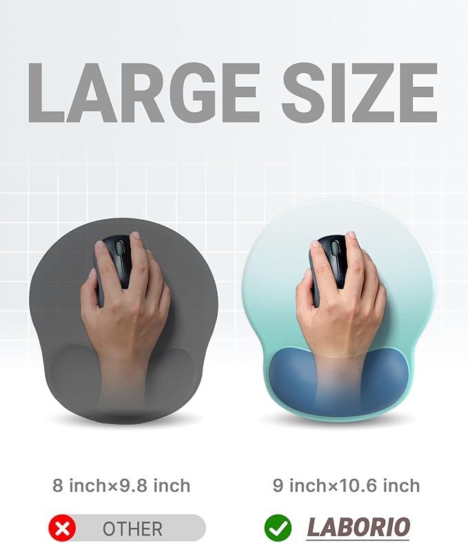 Ergonomic Mouse Pad Wrist Support, Comfortable Mouse Pad Wrist Rest, Relieve Wrist Pain Gel Mouse pad, Non-Slip Rubber Base Mousepad for Laptop, Computer(Gradient White Blue)