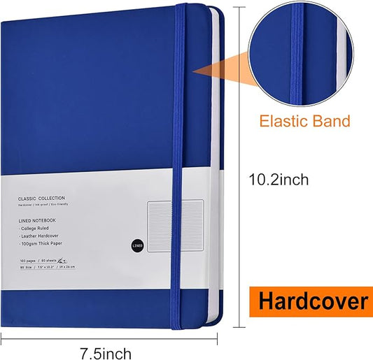 Coopay 12 Pack B5 Notebooks Journal College Ruled Composition Notebooks Classic Hardcover Lined Journals for Office Home School Business Writing Notes, 10.2" x 7.5", 100GSM Thick Paper (Multicolor)