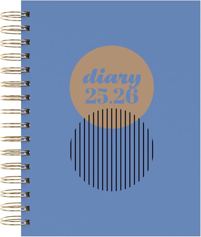 Collins 'Scandi' 14 Month Planner, July 2025-August 2026 Day-to-Page Diary, A5 Hard Cover, Blue