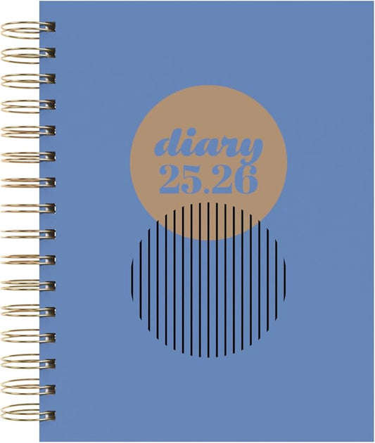 Collins 'Scandi' 14 Month Planner, July 2025-August 2026 Day-to-Page Diary, A5 Hard Cover, Blue