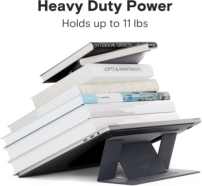 MOFT Laptop Stand for Desk, Stick-On Computer Stand with Dual-Angle, Ergonomic Laptop Riser Holder for Travel, Foldable & Portable MacBook Stand Fits 11.6"-16" Laptops, Starry Grey