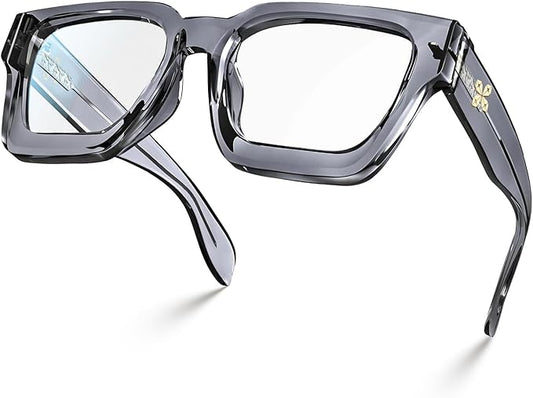 VISOONE Blue Light Blocking Glasses with TR90 Rectangle Frame and Chic Preppy Look for Women Men RIVER