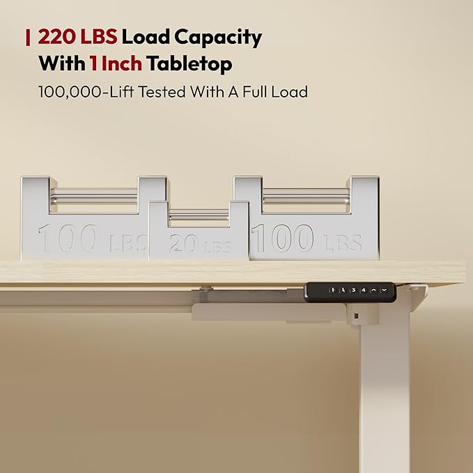 SANODESK L Shaped Standing Desk Adjustable Height, Electric Corner Standing Desk, 63 x 55 inch Sit Stand Computer Table with Splice Board, Maple