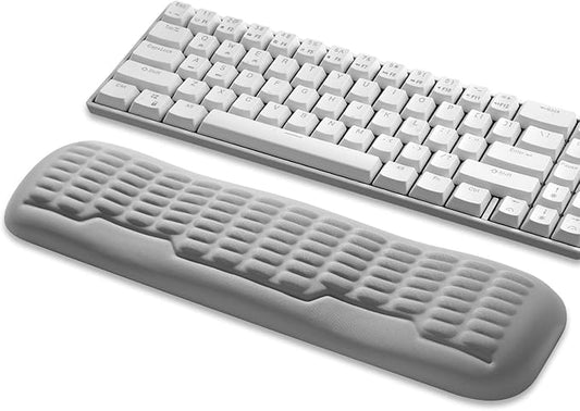 UnivoColors Memory Foam Keyboard Wrist Rest,Latest 3.0 Wave Curve Design,High-Resilience Memory Foam Non-Slip Base,Fits Compact Keyboards,Ideal for Work and Gaming(Grey)