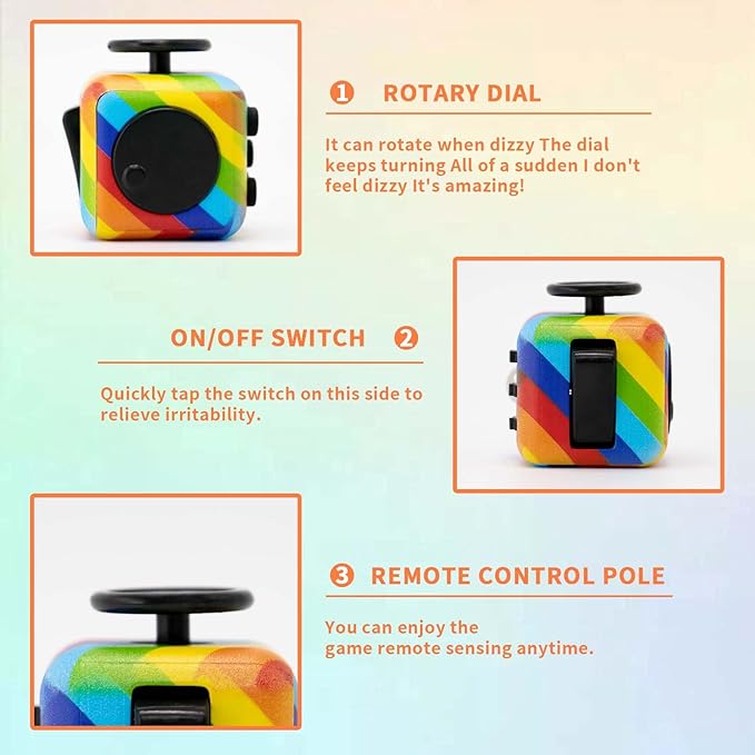 Fidget Cube for Adults, 4-Pack Cube Fidget Anxiety Relief, Silent & Audible Fidget Cube for Anxiety Relief, Handheld Sensory Toy for ADD/ADHD/OCD, Focus & Relaxation
