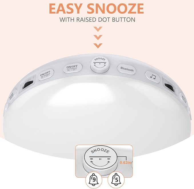 Sunrise Alarm Clock Sound Machine, Alarm Clocks for Bedrooms, 18 Dimmable Night Light, 25 Sleep Sounds, White Noise Machine for Baby, Adults, Wake Up Light Alarm Clock for Heavy Sleepers, Kids