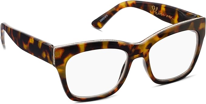 Peepers by PeeperSpecs Oprah's Favorite Women's Shine On Square Blue Light Blocking Reading Glasses - Tortoise +1.50