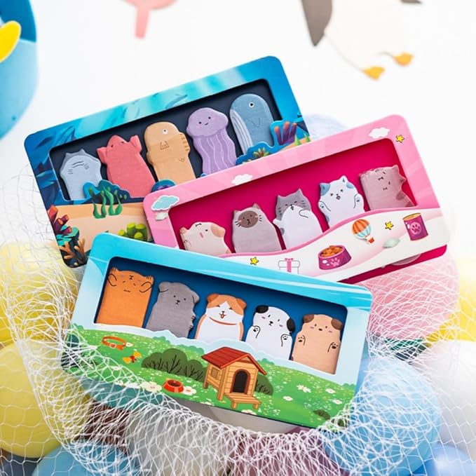 Cute Animal Park Reusable Funny Sticky Post Notes - 6pad/900 Sheets