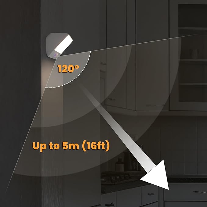 Motion Sensor Light Indoor Rechargeable, Battery Night Light 2000mAh, Motion Activated Night Lights Stick on 2 Pack, Dimmable Stair Lights for Bathroom, Hallway, Kitchen, Traveling