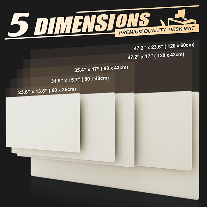 K KNODEL Small Office Leather Desk Mat, Mouse and Keyboard Pad, Computer and Laptop Mat, Desktop Protector and Cover, Writing Pad and Blotter (23.6"x13.8", White)