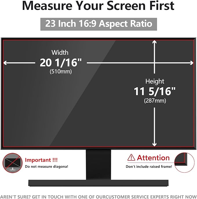 23 Inch Computer Privacy Screen Shield [2 Pack] for 16:9 Widescreen Desktop Monitor - Anti-Glare Blue Light Privacy Filter and Anti Spy Privacy Screen Protector Film