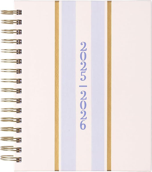 2025-2026 Eccolo Spiral Agenda Planner, Blue Gold Lines, Weekly & Monthly Pages, 18 Months, Sticker Sheets, Inspirational Quotes (7.75 x 8.75, July 2025 - Dec 2026)