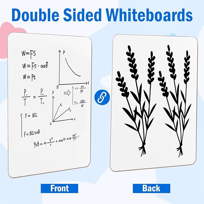 6 Pack Small Dry Erase Boards Classroom Pack 12 x 9 Inch Double Sided Mini White Boards Portable Dry Erase LapBoards for Teacher Supplies with 6 Erasers and 6 Markers