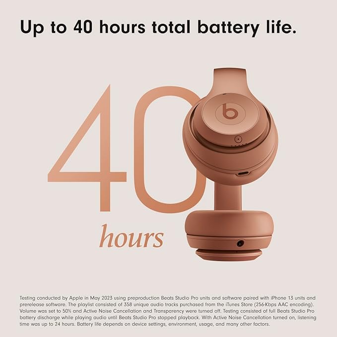 Beats Studio Pro x Kim Kardashian Bluetooth Noise Cancelling Headphones with Apple 20W USB-C Power Adapter - Dune