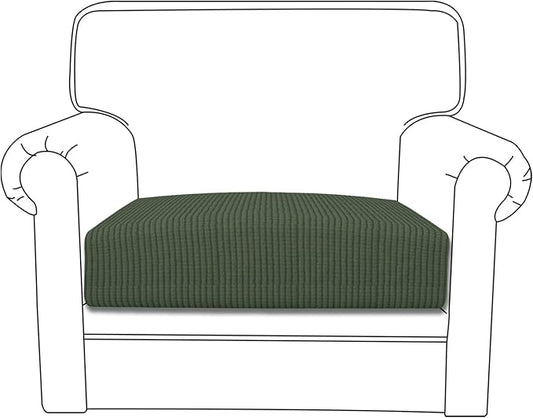 Easy-Going Stretch Chair Cushion Cover Sofa Cushion Furniture Protector Sofa Seat Sofa Slipcover Sofa Cover Soft Flexibility with Elastic Bottom(Chair Cushion, Olive Green)