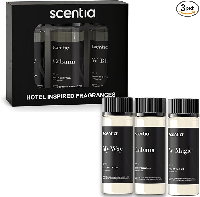 Hotel Diffuser Oil | Aromatherapy Fragrances Inspired by 5-Star Hotels | Luxurious Scents Gift Set - 3 x 20ml Bottles Set - The 1 Hotel Miami, W Hotel, The Ritz Carlton