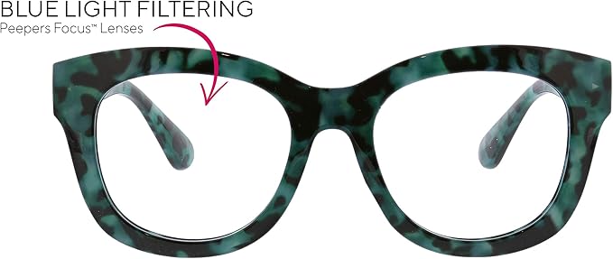 Peepers by PeeperSpecs Oprah's Favorite Center Stage Women's Oversized Blue Light Blocking Reading Glasses