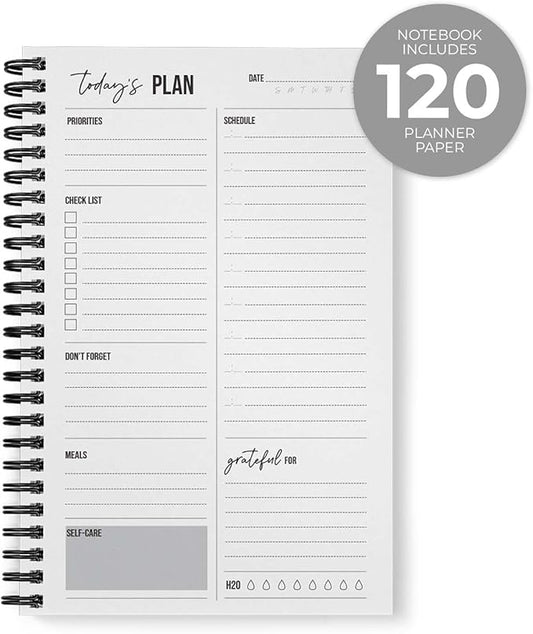 Hot Mess Express Spiral Notebook / 5.5" x 8.5" Journal / 120 Planner Pages/Durable Gloss Laminated Softcover/Black Wire-o Spiral Binding/Made in The USA