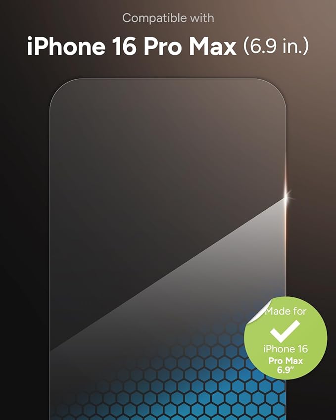 ZAGG XTR4 Screen Protector for iPhone 16 Pro Max - 11x Stronger Tempered Glass, Blue Light Filtration, Anti-Reflective Technology, Graphene Reinforced, InvisibleShield, Easy Dust-Free Installation