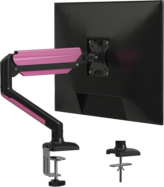 suptek Single Monitor Mount for 13-32 inch, Adjustable Gas Spring Monitor Arm Desk Mount Stand, 4.4-19.8lbs Screen, with VESA Mount 75x75/100x100mm(MD01ABP)