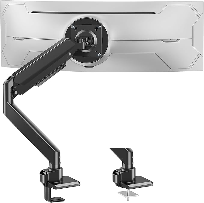 MOUNTUP Heavy Duty Monitor Arm for 49 inches, 44 lbs Curved Screens, Ultrawide Single Monitor Desk Mount, Monitors Stand for Samsung Odyssey G9 and More, VESA Mount with Clamp & Grommet Base