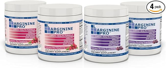 L-ARGININE PRO | 5,500mg L-Arginine Plus L-Citrulline 1,100mg Raspberry & Grape Powder Drink Mix Supplement for Increased Nitric Oxide Production