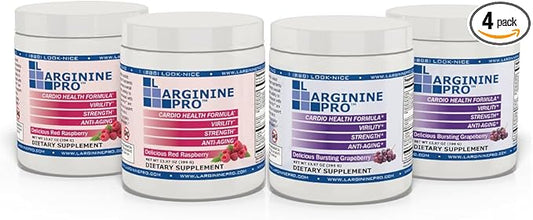 L-ARGININE PRO | 5,500mg L-Arginine Plus L-Citrulline 1,100mg Raspberry & Grape Powder Drink Mix Supplement for Increased Nitric Oxide Production