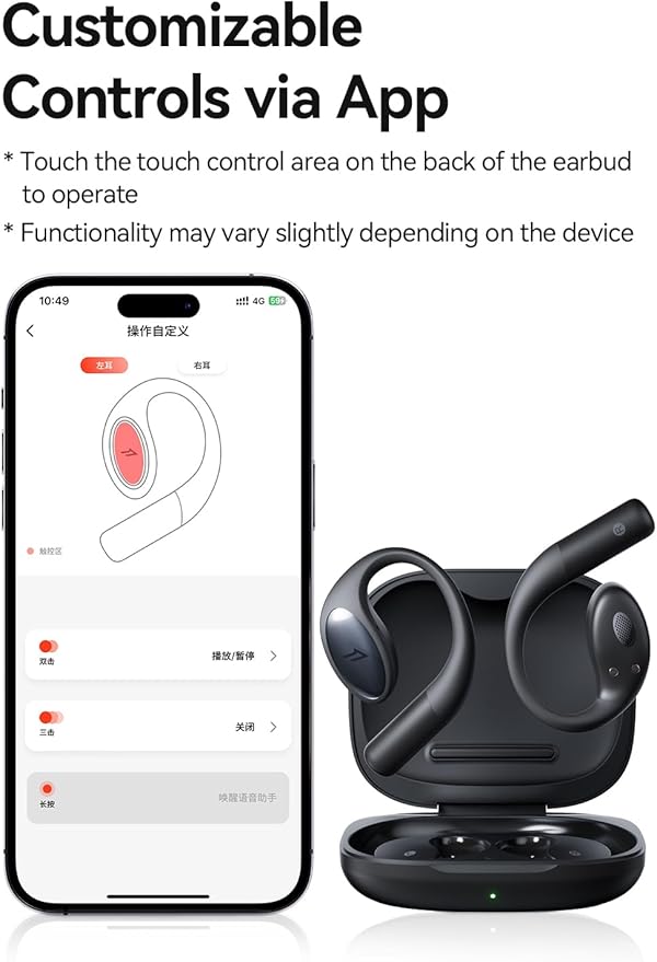 1MORE S51 Open Ear Headphones - Lightweight Secure Fit, Open Ear Earbuds Wireless Bluetooth, 40H Playtime, Bass More+, IPX5 Waterproof, Clear Calls, Game Mode