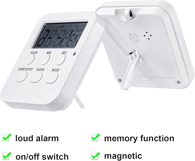 Weewooday 12 Pcs Digital Kitchen Timer - Count Up/Down Large Digits Egg Timer with Loud Alarm for Teacher, Kids, Cooking, Baking, Sports, Office (Cute Style)