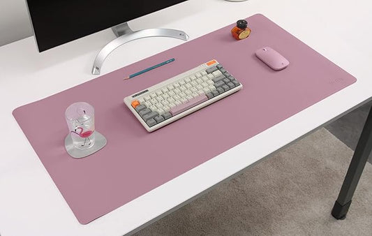 Dual-Sided Leather Desk Pad,Blotter for Laptop Computer,Mouse Pad,Writing,Drawing,Arts and Craft Mat (17"x35", Lilac)