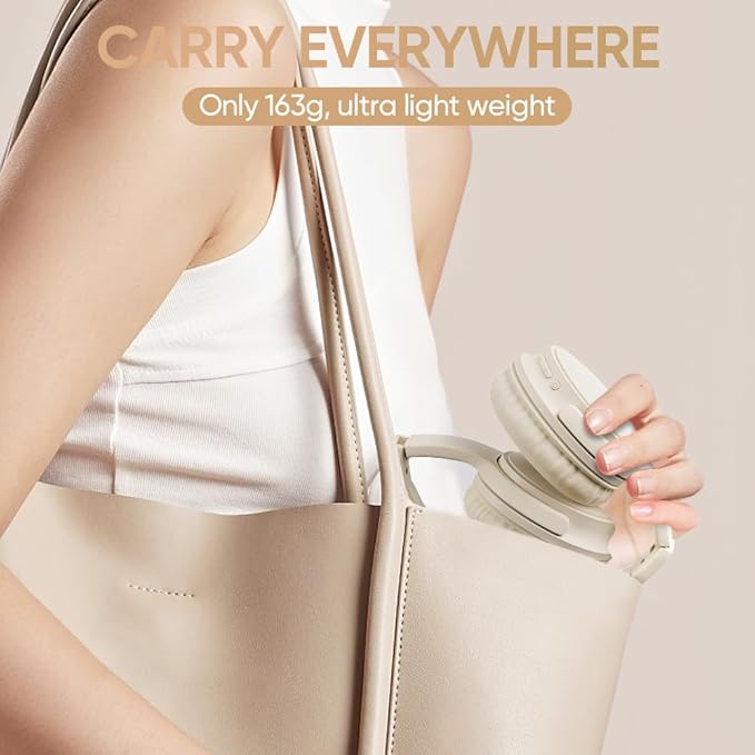 Wireless Headphones, Bluetooth Over Ear Headsets with Microphone, Hi-Fi Audio, 60H Playtime, Touch Control, Foldable Lightweight, On-Ear Headphones for Girls Women, Travel, Work,