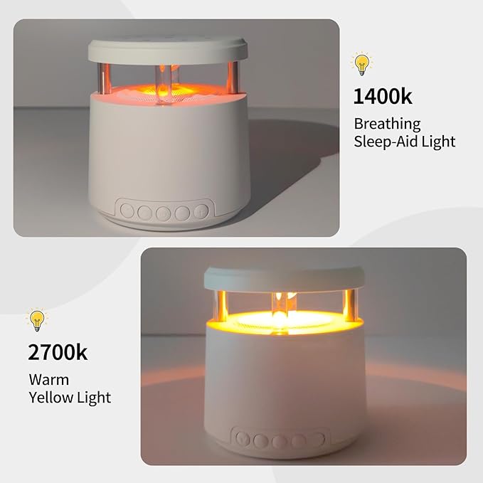 Sleep Sound Machine Night Light with Bluetooth Speaker, 24 Natural Sounds, Warm Indirect Lighting, Rechargeable 1200mAh, Timer Function, Ideal for Bedroom, Baby, and Relaxation