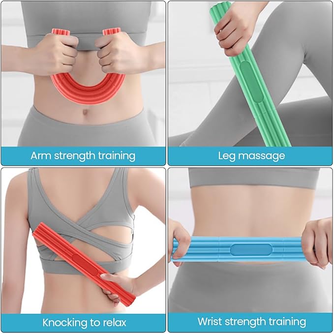 3 Pcs Flex Resistance Bars,Twist Obstruction Hand Grip Strength Trainer Resistance Bars for Golfers Elbow Tendonitis Wrist and Forearms Pain Relief(Light green Blue Orange)