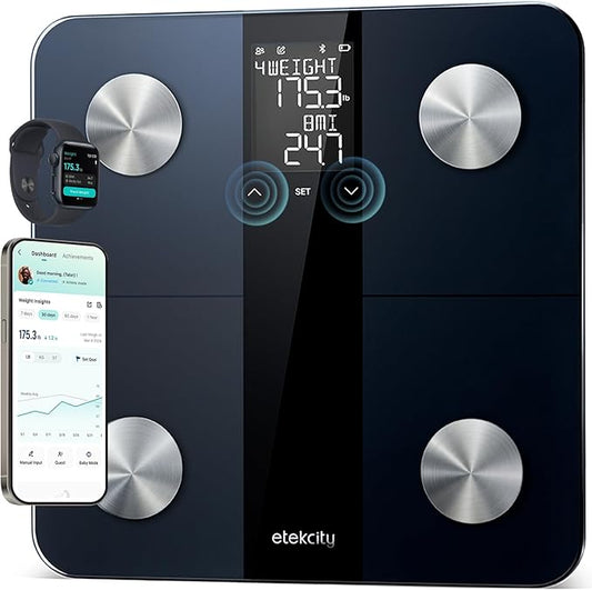 Etekcity Upgraded Smart Scale for Body Weight, Bathroom Digital Scale with BMI, Body Fat, Muscle Mass, 13 Metrics with a Large Display, Support Offline Mode and Apps Connection