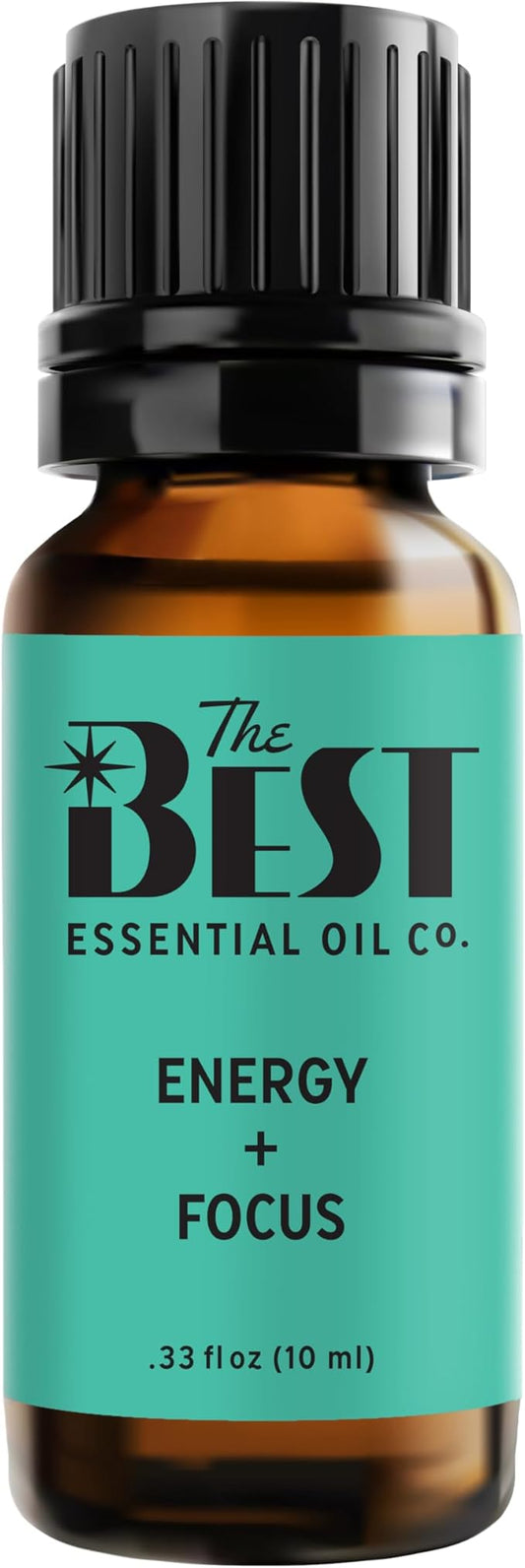 The Best Energy + Focus Essential Oil Blend- Premium Grade- 100% Pure & Natural for Aromatherapy, Diffuser, Spa, Massage, Air Freshener- 10 ml (.33 fl oz)
