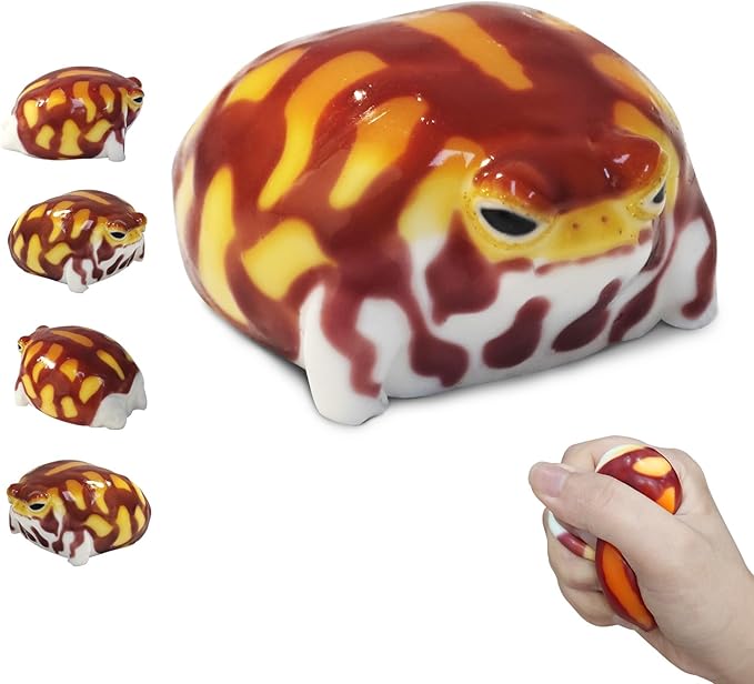 Taba Squishy Desert Rain Frog, Cute Animals Toys for Kids & Adults, Kawaii Stress Relief Fidget Sensory Toys, Soft Silicone Squeeze Gifts for Children, Teens, and Adults