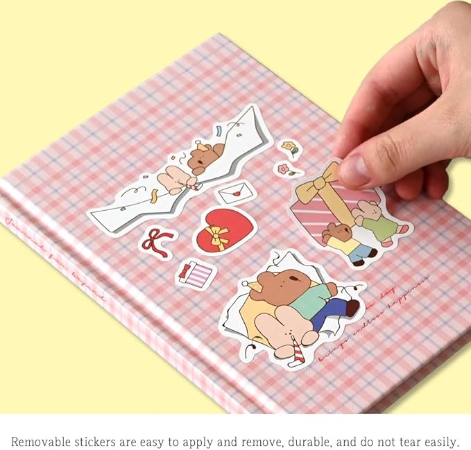 Monolike Happy & Lucky Littles Theme Sticker 6P Set - Aesthetic Removable Stickers for Journaling, Scrapbooking, Multicolor, Size: 4.33 x 5.51 inches