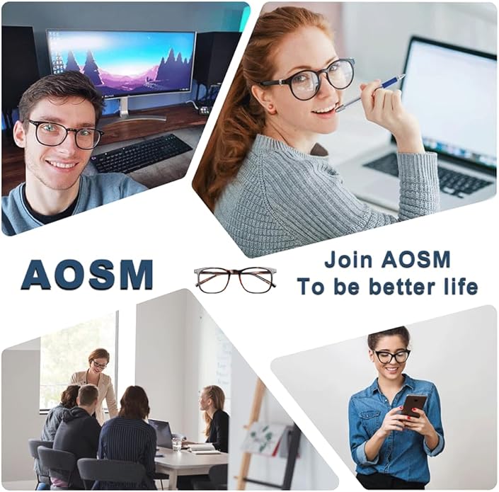 Blue Light Blocking Glasses, Blue Blocker Computer Glasses for Men Women, Anti Glare 400 UV & Eye Strain Fake Square Glasses