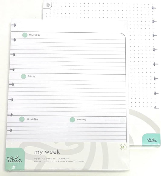 Talia Discbound Notebook Refills (Deluxe Expansion Kit (Classic Dividers), Midsize (7.5in x 9.75in))