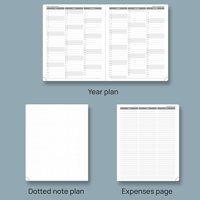 POPRUN 2026 Planner (Large Size 8.5''x 10.5'' Hardcover) - Daily Weekly and Monthly Calendar Agenda 2026 Appointment Book with Hourly Time Slots, Monthly Tabs, 100 GSM - Light Yellow
