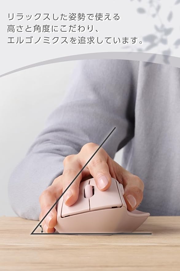 ELECOM Shellpha Bluetooth Wireless Mouse, Silent Click, Ergonomic 7 Programmable Buttons, Connect to 3 Devices, 2.4GHz USB Multi-Device Connection, Tilt Scroll, 2000 DPI, PC Laptop Mouse (Pink)