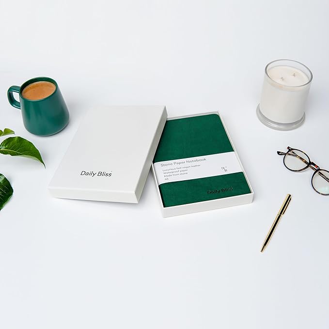 Daily Bliss Stone Paper Journal Premium A5 Hardcover Vegan Leather Notebook Journal | 160 Pages | Premium Quality Professional Notebook For Men and Women |Comes With Gift Box Waterproof Notebook