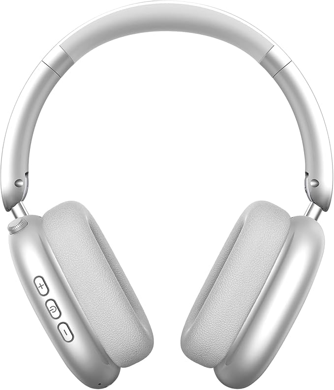 Y01 Wireless Over Ear Headphones, Noise Canceling Bluetooth 5.3 Headphones with Microphones,Hi-Res Audio,48H Playtime,Foldable,Breathable Soft Earpads for iOS/Android/Samsung/PC-Silver