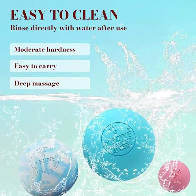 KSONE Massage Lacrosse Balls -Massage Balls for Myofacial Release&Trigger Point Therapy-Set of 2-Hard Lacrosse Massage Ball &Soft Massage Ball with one mini Ball