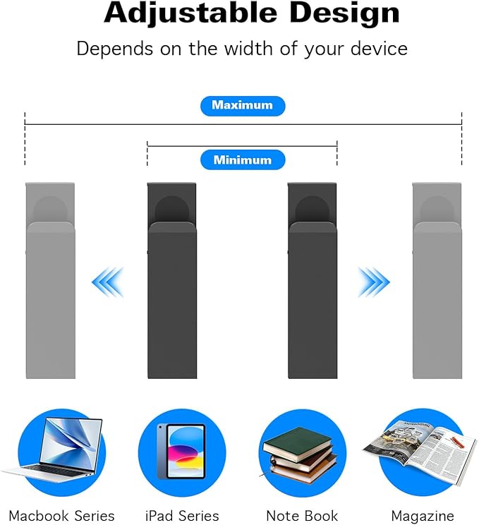 WYYHAA Adjustable Side Laptop Mount, No Drill Desk Storage Organizer, Metal Hanging Notebooks Holder, Punch-Free Clamp for MacBook Pro, Documents With Anti-Scratch Silicone